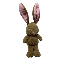 Make Believe Ideas Bunny Plush Stuffed Toy Tan Animal Rabbit Pink Polka Dot Ears - £7.75 GBP