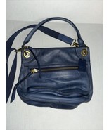 Fossil Blue Leather Convertible Handbag - $1,862.86 MXN