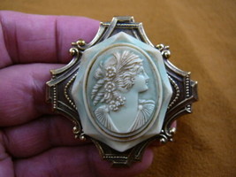 (cm85-1) 1950&#39;s Style Woman Cameo Pin Jewelry Pendant Necklace - £27.63 GBP