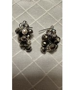 Beaded Cluster Rhinestone And Faux  Pearl Pierced Earrings Dangle Drop - €11,03 EUR