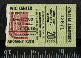 Vintage Mahogany Rush Ticket Stub April 20 1980 Lakeland Civic Center FL... - £27.37 GBP