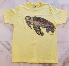 VTG 1986 Sea Turtle Single Stitch Graphic T-Shirt Waterhouse Inc XL Yellow - £22.61 GBP