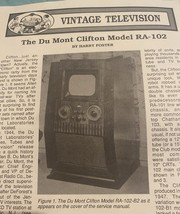 1947 Dumonts Clifton RA-102 Televisions Cabinet TV Ephemera Ad From 1988 - $10.00