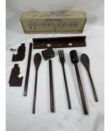 VINTAGE PRIMITIVE RUSTIC FARMHOUSE WOOD KITCHEN COOKING TOOLS UTENSILS W... - $46.06 CAD
