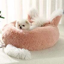 Pet Dog Bed Warm Fleece Round Dog Kennel House Long Plush Winter Pets Dog Beds F - £48.95 GBP+
