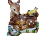 Kurt Adler Fawn Deer and Bird on a Log Resin Christmas Ornament  NWTs TD... - $12.52