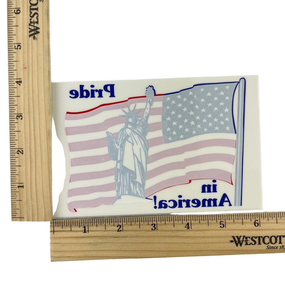 American Flag Sticker  Vinyl Cling Liberty 4th of July Patriotic Kwik-Stick Item image 3