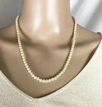 Vintage Faux Pearl Necklace - 19 1/2&quot; Strand - Screw Type Barrel Clasp - £11.15 GBP