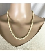Vintage Faux Pearl Necklace - 19 1/2&quot; Strand - Screw Type Barrel Clasp - £11.25 GBP