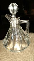 Heisey Glass Co Crystolite Oil &amp; Vinegar Cruet Bottle with Stopper Crystal - $32.29