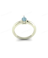 Blue Aquamarine Pear Gemstone 925 Sterling Silver Handmade Women Ring Je... - $75.83 CAD