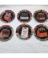 Set Of (6) 1999 Coca Cola Tin Drink Coasters 3 1/2&quot; - $15.83