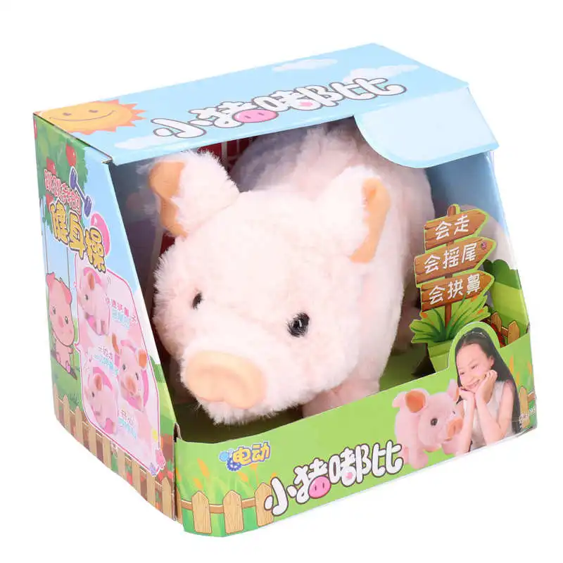 Pig Plush Toy Simulation Will Walk Will Arch Nose Will Wag Tail Piggy Baby - £17.94 GBP+