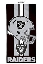 NFL Las Vegas Raiders Vertical 3 Stripes Helmet Center Beach Towel 30&quot;x60&quot; - £21.57 GBP
