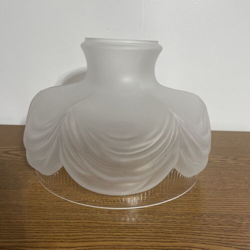 New Frosted Drapes Coleman Style #322 Lamp Shade With Clear Border 9-3/4” Fitter - £69.62 GBP