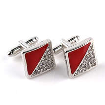 Popular Fashion Drip Oil And Diamond French Cufflinks - $29.90