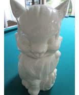 1940S FLUFFY CAT COOKIE JAR ALL WHITE GORGEOUS - $1,373.43 MXN