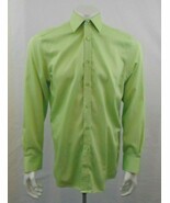 Bellissimo Wrinkle Free Modern Fit Green Button Up Dress Shirt Size 15  - €6,87 EUR
