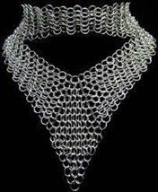 Aluminium Damen Halskette, Silber Farbe Kette Mail Hals Teile Handgemach... - £57.04 GBP+