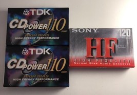 TDK Lot of 2 CD Power 110/90 Superior Hi Bias Blank Cassette Tape + Sony... - $12.86