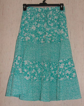 New Womens Susan Graver Floral Print Pull On Tiered Boho Full Skirt Size Xs - £22.03 GBP
