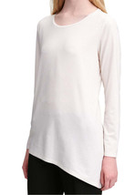 Calvin Klein Womens Textured Asymmetrical Hem Top Size Small Color White Gold - £39.45 GBP