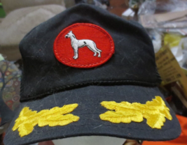 Vintage Greyhound Dog Horse Trucker Mesh Snapback Hat Gold Leaf Rope - $27.88