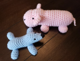 Crochet hippo seal toy present handmade - £15.65 GBP