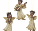 KURT ADLER SET OF 3 AFRICAN AMERICAN ANGELS PLAYING MUSICAL INSTRUMENTS ... - £21.48 GBP