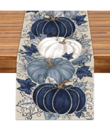 Contemporary Thanksgiving Fall Linen Table Runners - Blue Pumpkins - 3 s... - $365.81 MXN+