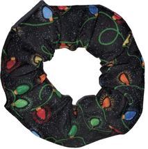 Tiny Christmas Lights Green Fabric Hair Scrunchie Handmade by Scrunchies... - £5.52 GBP