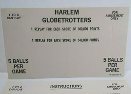Harlem Globetrotters Pinball Machine Original Instruction &amp; Replay Cards... - $28.26