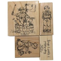 STAMPIN UP Little Boys Playing Pirates Stamps PuppiesBug Catching Frogs Snails - £21.57 GBP