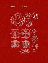 Rubik Cube Toy Patent Print - Burgundy Red - £6.40 GBP+