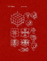 Rubik Cube Toy Patent Print - Burgundy Red - £6.14 GBP+