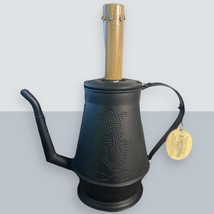 A Homestead Shoppe Hampton Lamp Small Black Coffee Pot w/Tulip &amp; Rope Embossing - £36.94 GBP