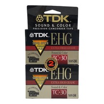 VHS-C Blank Tapes Unopened Compact 2 Pack Extra High Grade TDK For Camcorders - £6.93 GBP