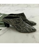 AGL Womens Mule Booties Heels Size 42 11 Black Gray Snakeskin Leather Po... - $63.62 CAD