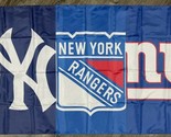 New York Yankees Rangers Giants Flag 3x5 ft Sports Blue Banner Man-Cave ... - £12.67 GBP