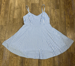 Old Navy CAMI Dress Womens Size XXL Blue White Stripe Mini Short Smocked Lined - £22.72 GBP