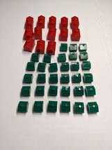 Lot Of (46) Red And Green Monopoly House And Hotel Pieces - £7.38 GBP