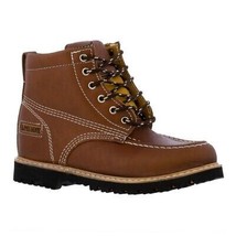 Mens Tan Work Boots Real Leather Lace Up Slip Resistant Shoes Trabajo - £47.95 GBP