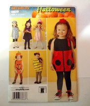 Simplicity 0809 Size 1/2-4 Toddler&#39;s Costumes Ladybug Pumpkin Bee Princess - £10.08 GBP