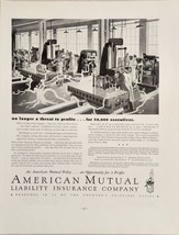 1936 Print Ad American Mutual Liability Insurance Machine Shop Boston,MA - £17.93 GBP