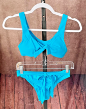 Girls Turquoise Blue Two Piece Bikini Swimsuit Summer Swimwear Medium - $4.64