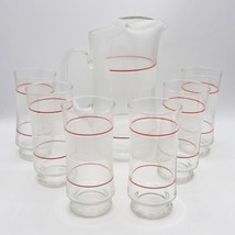 Vtg 7 PC Eau Glace Thé Ensemble Contempo Boisson Ensemble Cruche 6 Lunettes - £110.58 GBP