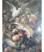 Homco Home Interiors Dove Fruit Picture 24&quot; X 24&quot; - $134.99
