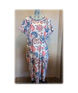 Boden Bohemian Midi Corduroy Floral Peach Women&#39;s Shift Dress Size UK 22... - $59.92 CAD