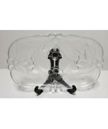 Vintage Crystal Frosted Cherries Glass Serving Tray Dish 11.5’’ Textured  - $23.03