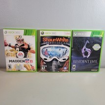 Xbox 360 Video Game Lot of 3 Madden NFL 11 and Resident Evil 6 Shaun White - £13.30 GBP